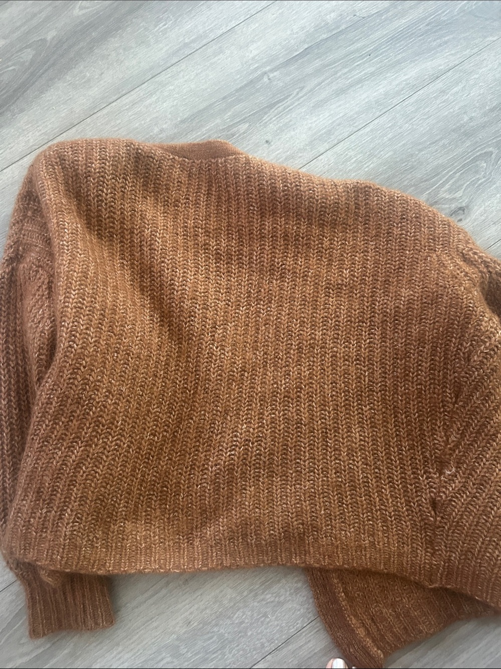 NWOT Sézane Basile Cardigan in Mottled Camel Brown Sz M - Picture 10 of 10